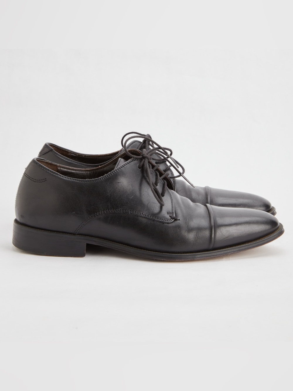 Perry Ellis Black Leather Lace-Up Oxford Shoes
